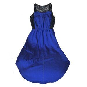 Royal Blue Black Lace HiLow Dress by Soprano, Size Medium